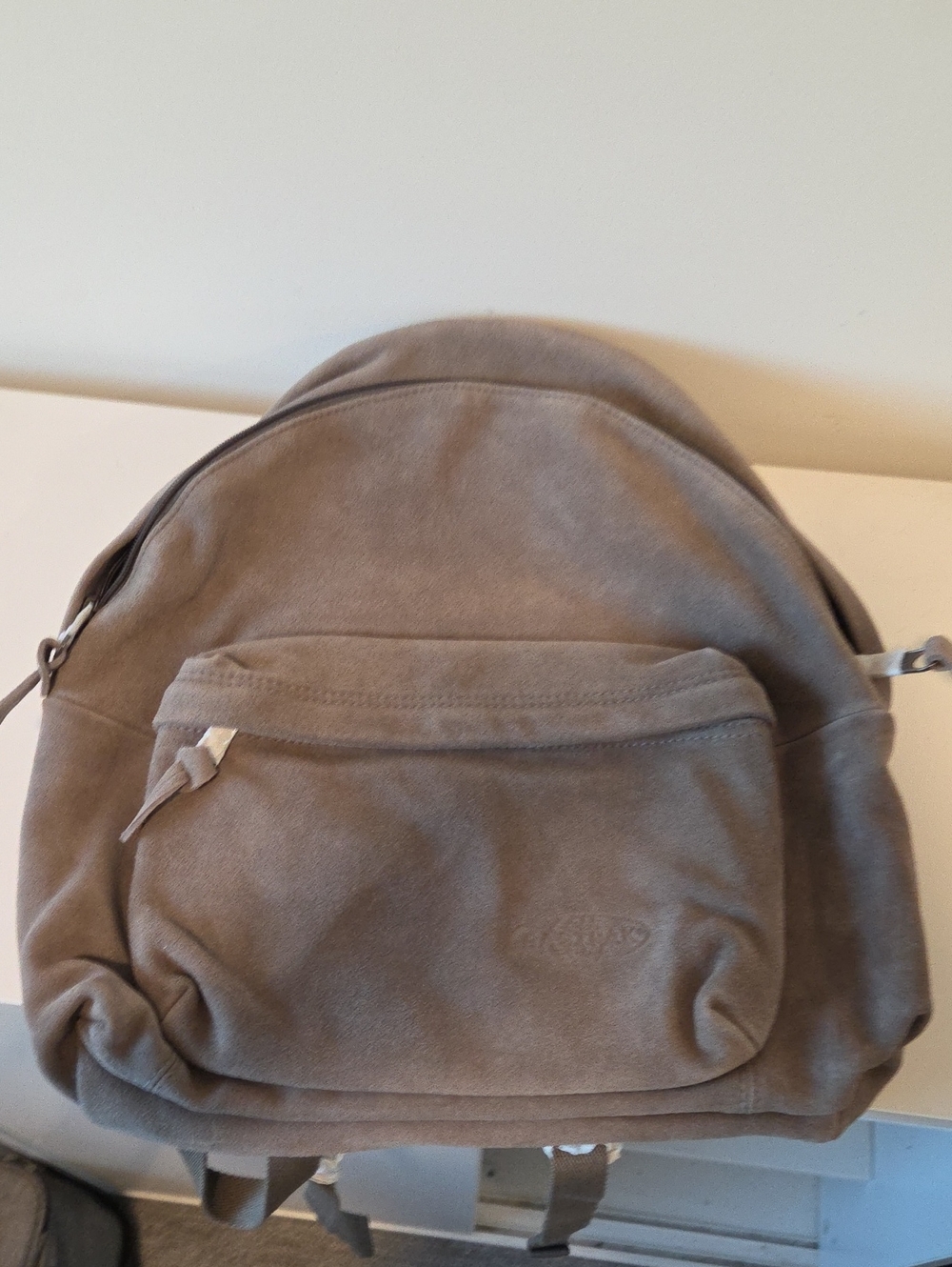 Eastpak Suede Backpack Taupe Gray Laptop Backpack NWT